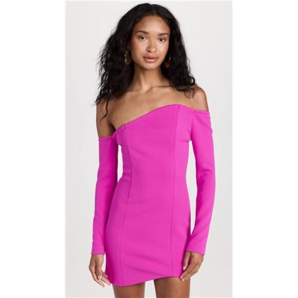 MISHA Baker Dress Pink Berry Off Shoulder - Picture 2 of 6